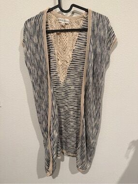 Knox Rose Open-Knit Crochet Cardigan - Cream